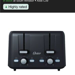 Oster Black 2-Slice Toaster